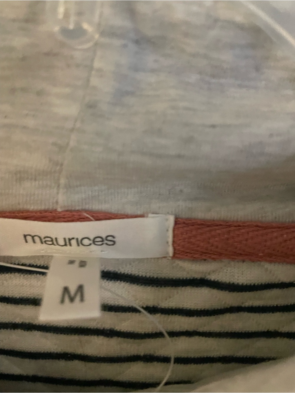 Maurices Gray & Navy Striped Pullover Sweatshirt NWOT - Picture 2 of 5